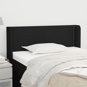 Kopfteil mit Ohren Schwarz 93x16x78/88 cm Stoff
