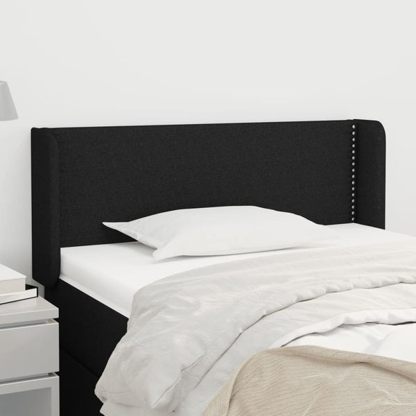 Kopfteil mit Ohren Schwarz 93x16x78/88 cm Stoff
