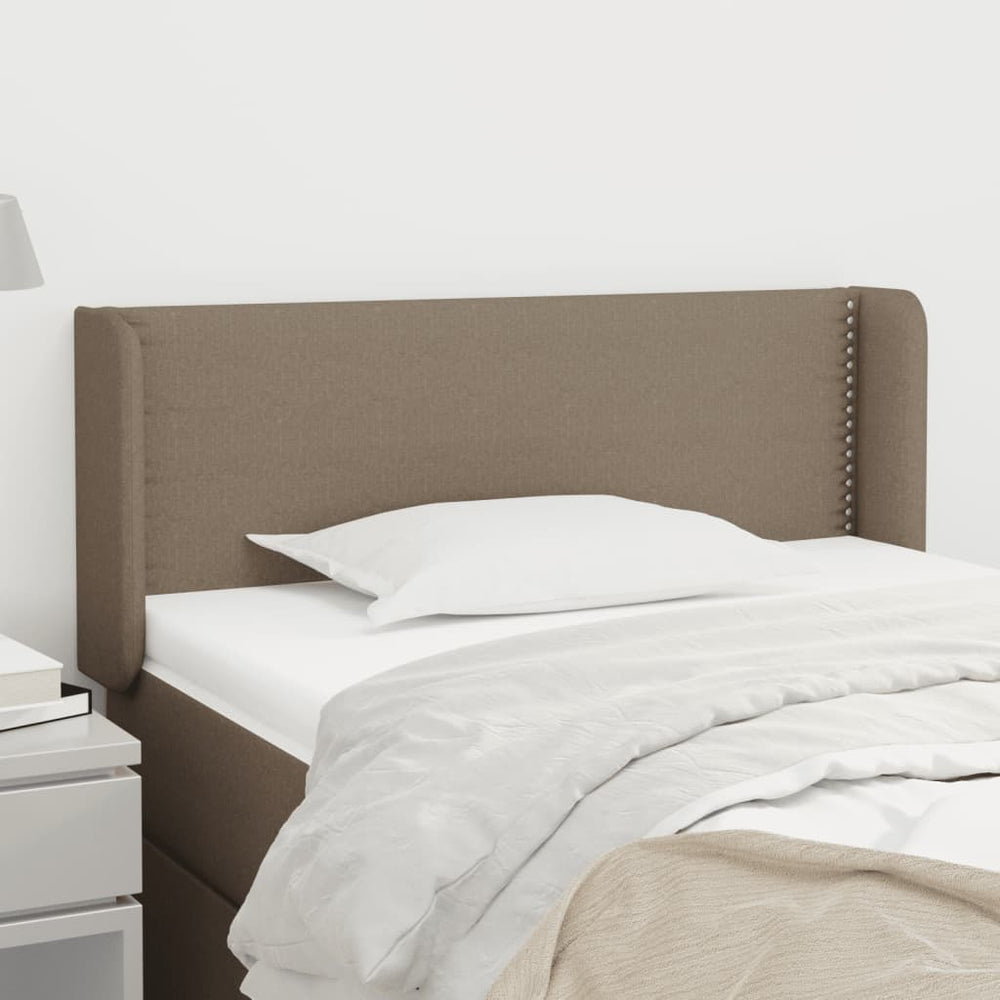 vidaXL Tête de lit à oreilles Taupe 93x16x78/88 cm Tissu