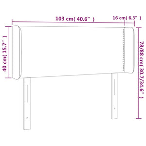 Kopfteil mit Ohren Hellgrau 103x16x78/88 cm Stoff