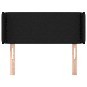Kopfteil mit Ohren Schwarz 103x16x78/88 cm Stoff