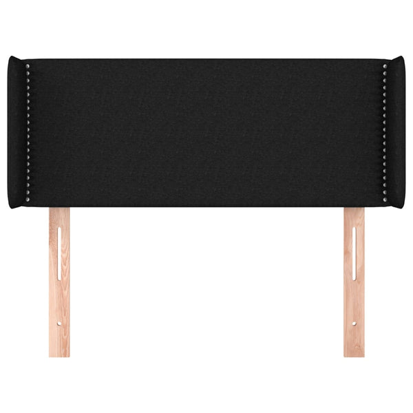 Kopfteil mit Ohren Schwarz 103x16x78/88 cm Stoff