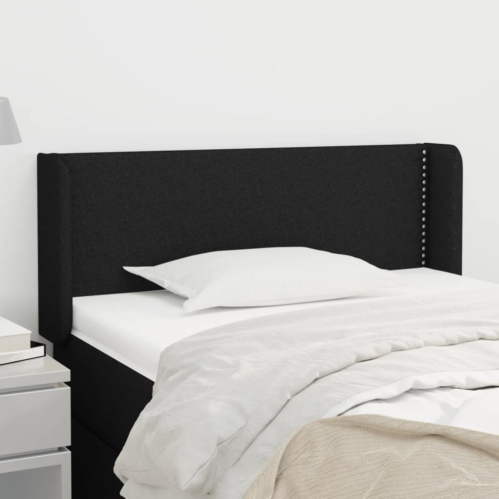 vidaXL Tête de lit à oreilles Noir 103x16x78/88 cm Tissu