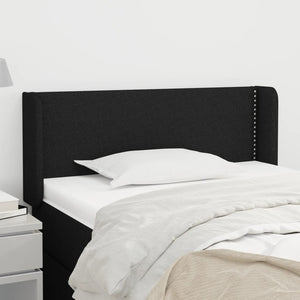 Kopfteil mit Ohren Schwarz 103x16x78/88 cm Stoff