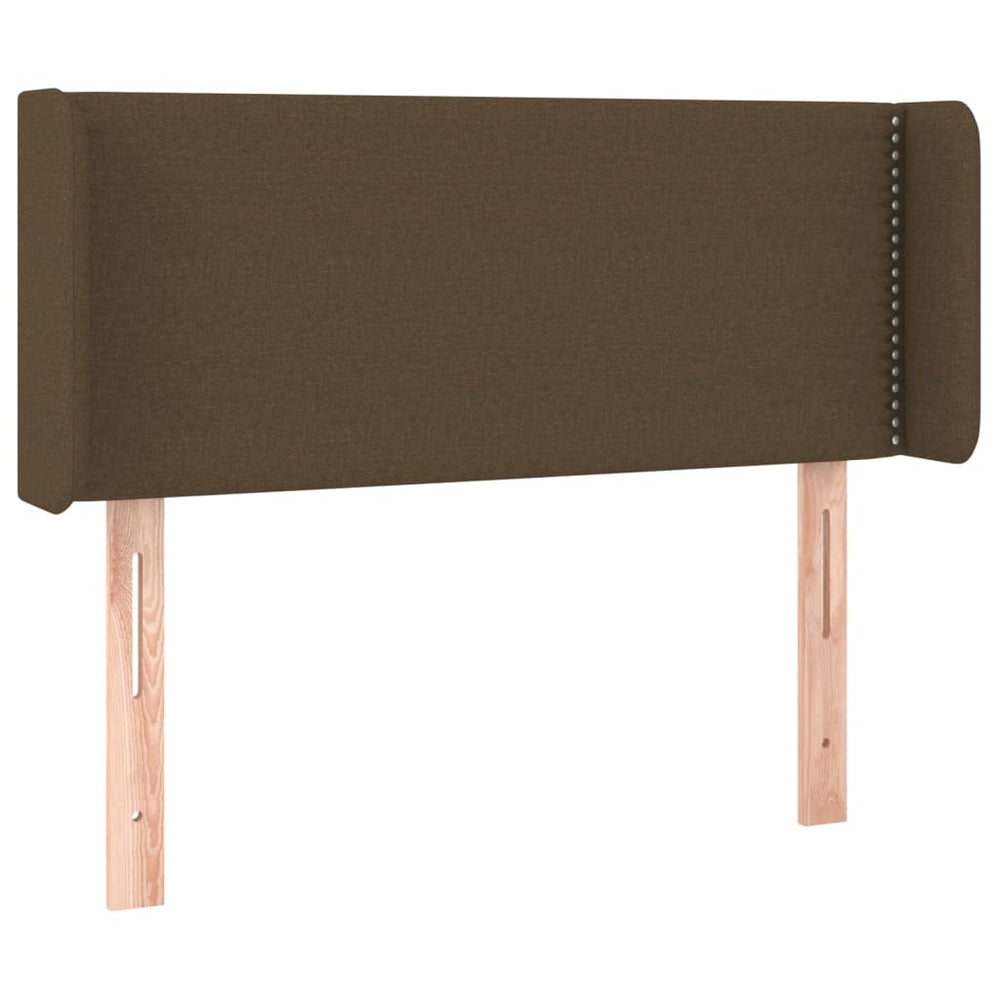 vidaXL Tête de lit avec oreilles Marron foncé 103x16x78/88 cm Tissu