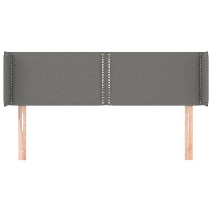 Kopfteil mit Ohren Dunkelgrau 147x16x78/88 cm Stoff
