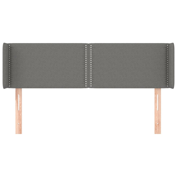 Kopfteil mit Ohren Dunkelgrau 147x16x78/88 cm Stoff