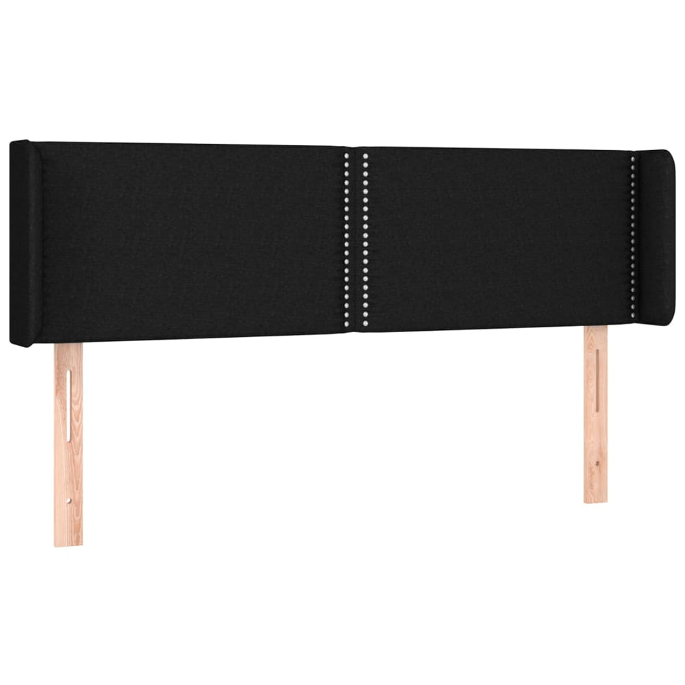vidaXL Tête de lit à oreilles Noir 147x16x78/88 cm Tissu