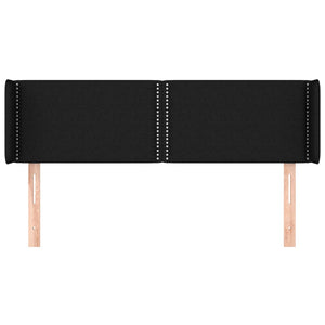 Kopfteil mit Ohren Schwarz 147x16x78/88 cm Stoff