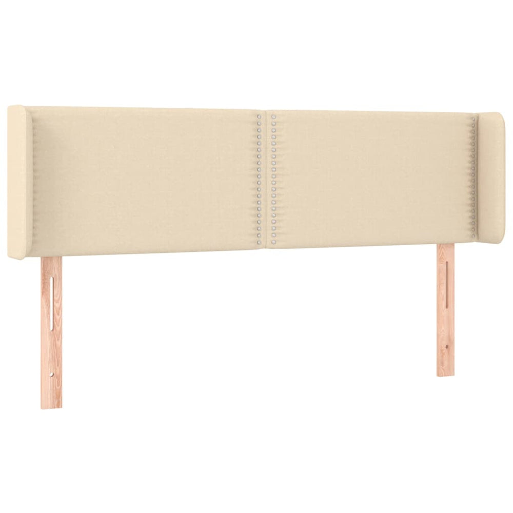 vidaXL Tête de lit à oreilles crème 147x16x78/88 cm Tissu