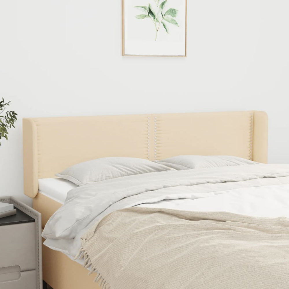 vidaXL Tête de lit à oreilles crème 147x16x78/88 cm Tissu