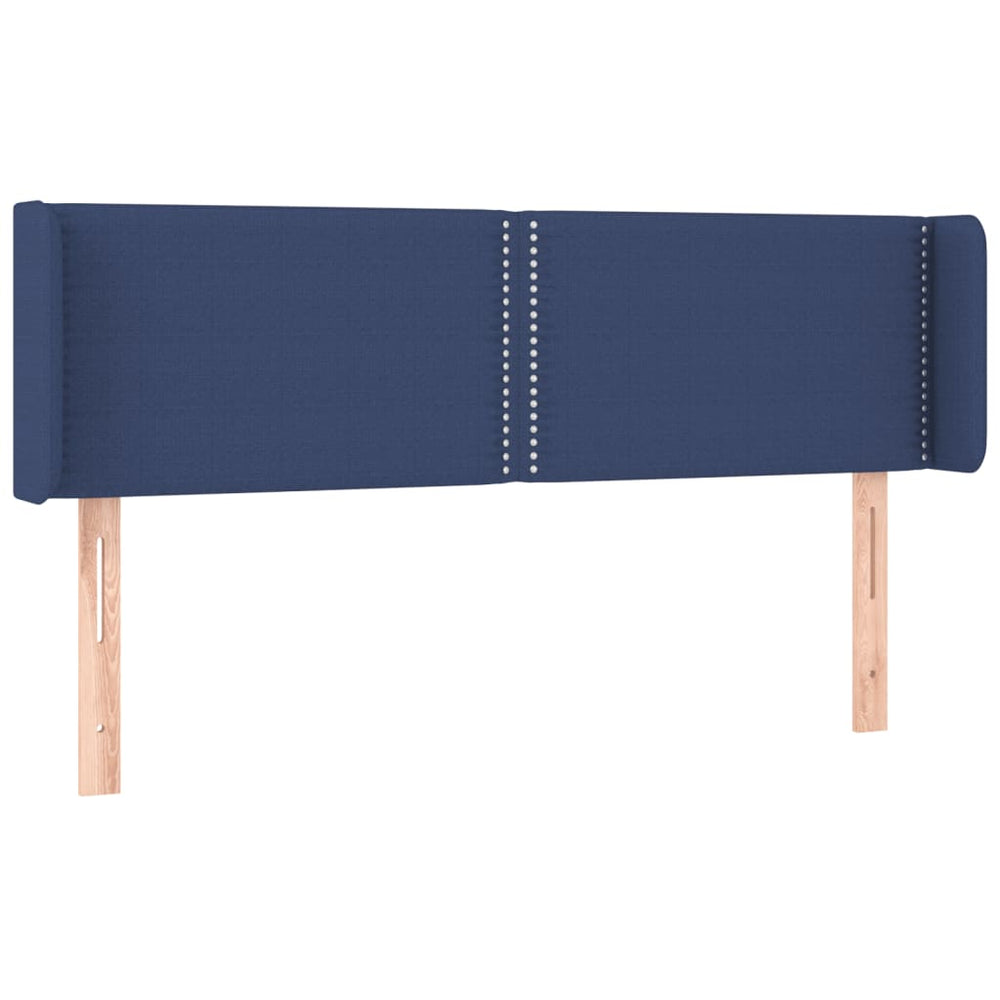 vidaXL Tête de lit à oreilles Bleu 147x16x78/88 cm Tissu