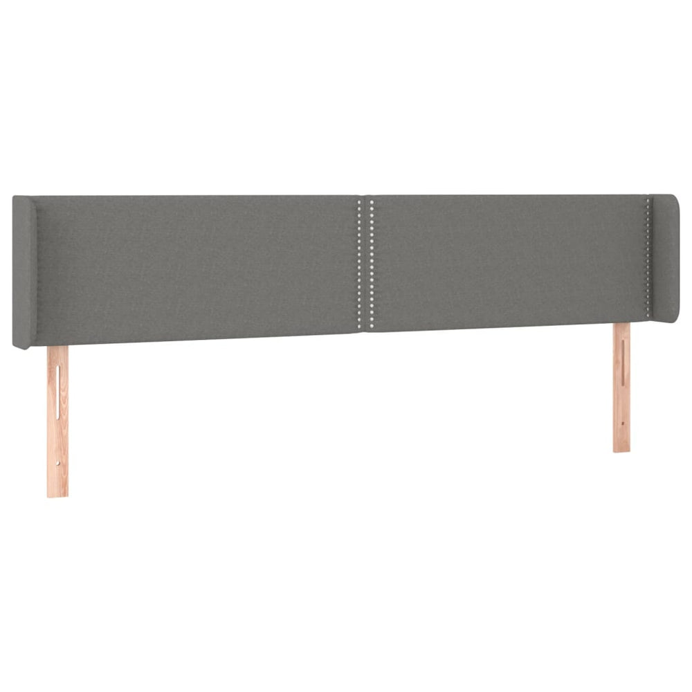 vidaXL Tête de lit à oreilles Gris foncé 163x16x78/88 cm Tissu