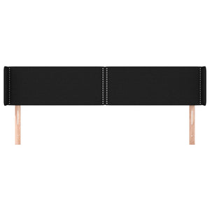 Kopfteil mit Ohren Schwarz 163x16x78/88 cm Stoff