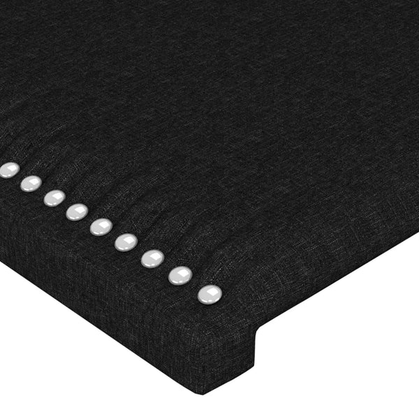 Kopfteil mit Ohren Schwarz 163x16x78/88 cm Stoff