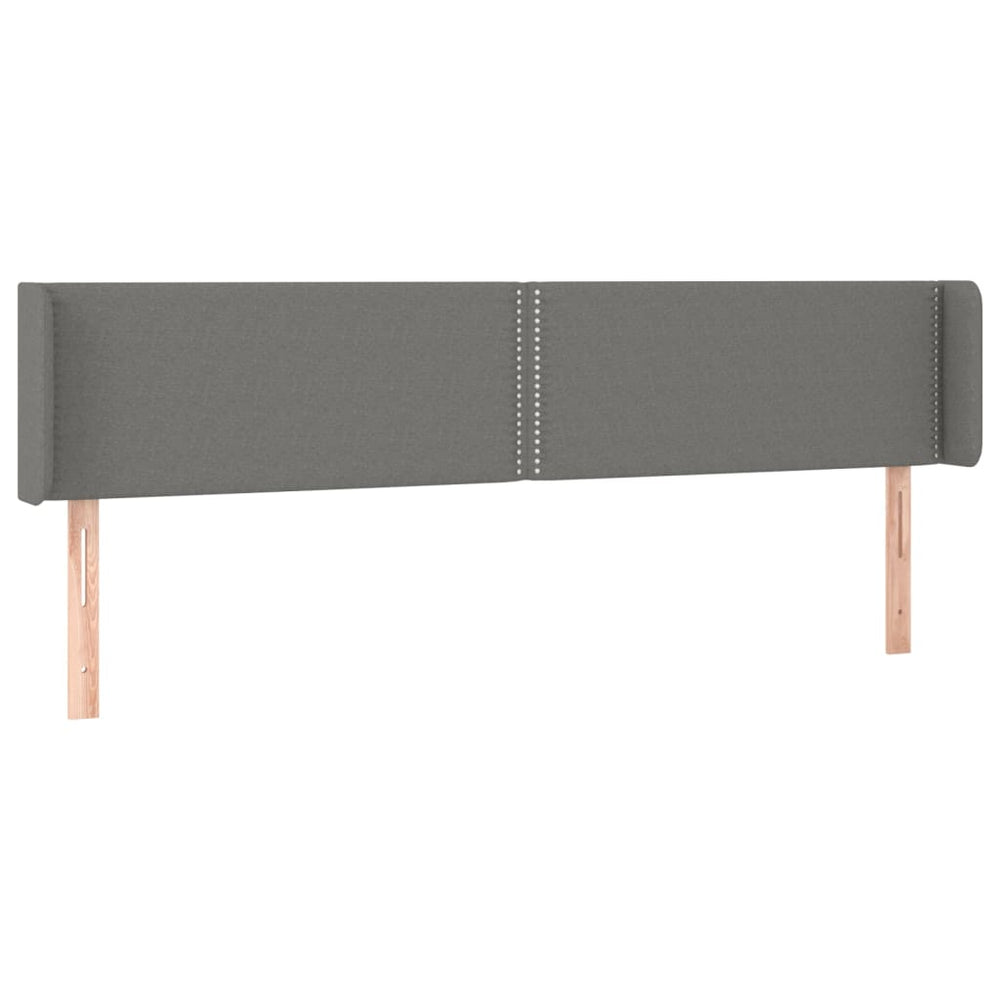 vidaXL Tête de lit avec oreilles Gris foncé 183x16x78/88 cm Tissu