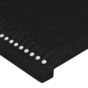Kopfteil mit Ohren Schwarz 183x16x78/88 cm Stoff