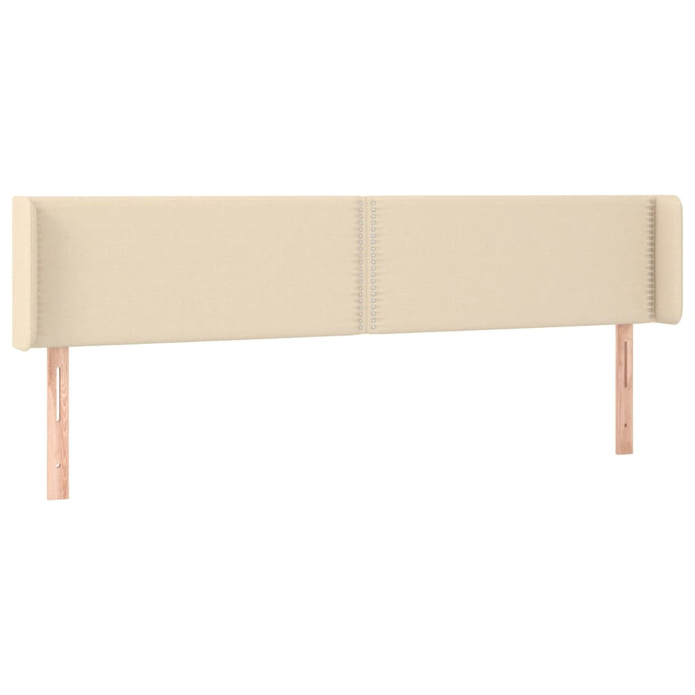 vidaXL Tête de lit à oreilles Crème 183x16x78/88 cm Tissu