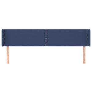 Kopfteil mit Ohren Blau 183x16x78/88 cm Stoff
