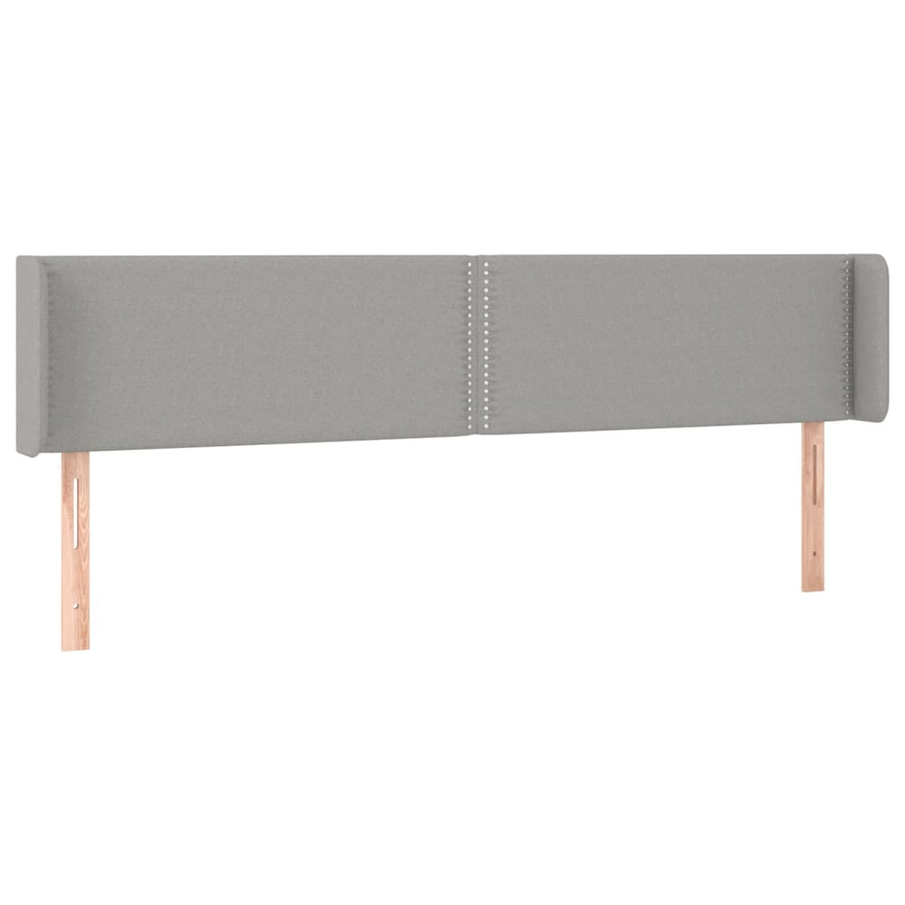 vidaXL Tête de lit avec oreilles Gris clair 203x16x78/88 cm Tissu