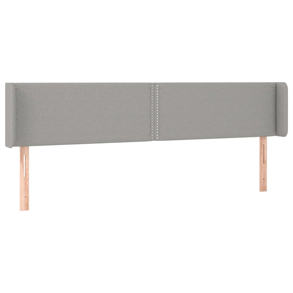 Kopfteil mit Ohren Hellgrau 203x16x78/88 cm Stoff