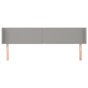 Kopfteil mit Ohren Hellgrau 203x16x78/88 cm Stoff