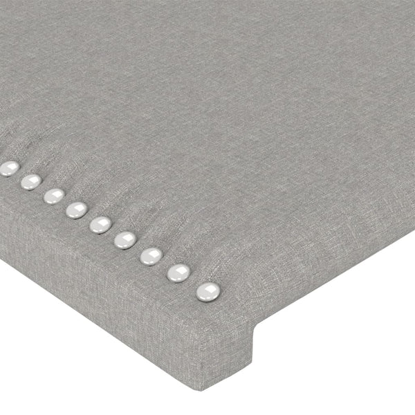 Kopfteil mit Ohren Hellgrau 203x16x78/88 cm Stoff
