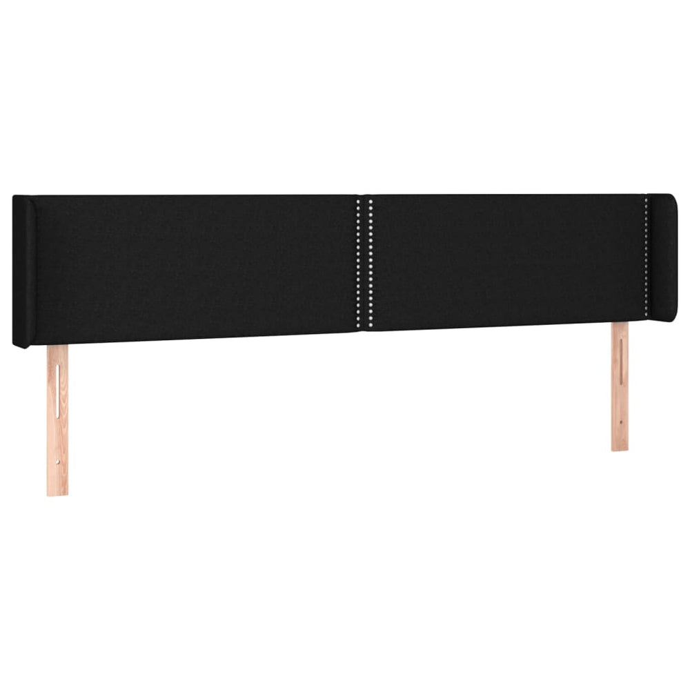 vidaXL Tête de lit à oreilles Noir 203x16x78/88 cm Tissu