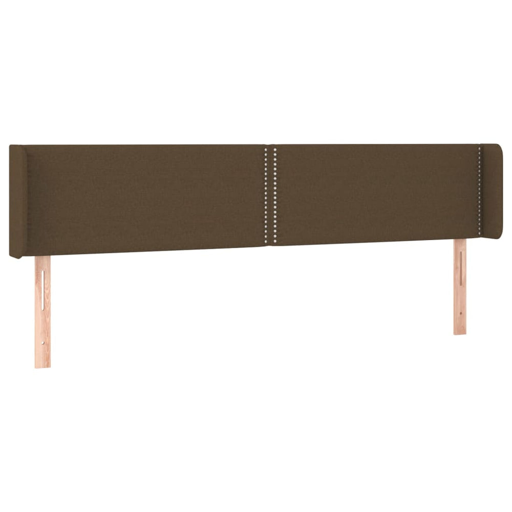 vidaXL Tête de lit à oreilles Marron foncé 203x16x78/88 cm Tissu