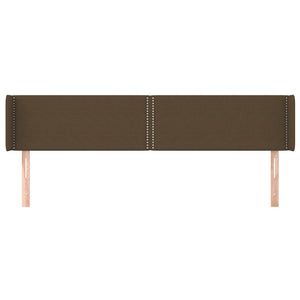 Kopfteil mit Ohren Dunkelbraun 203x16x78/88 cm Stoff