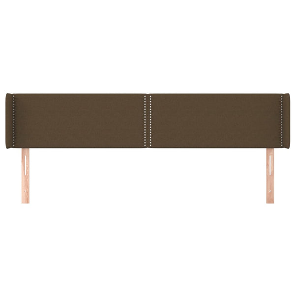Kopfteil mit Ohren Dunkelbraun 203x16x78/88 cm Stoff
