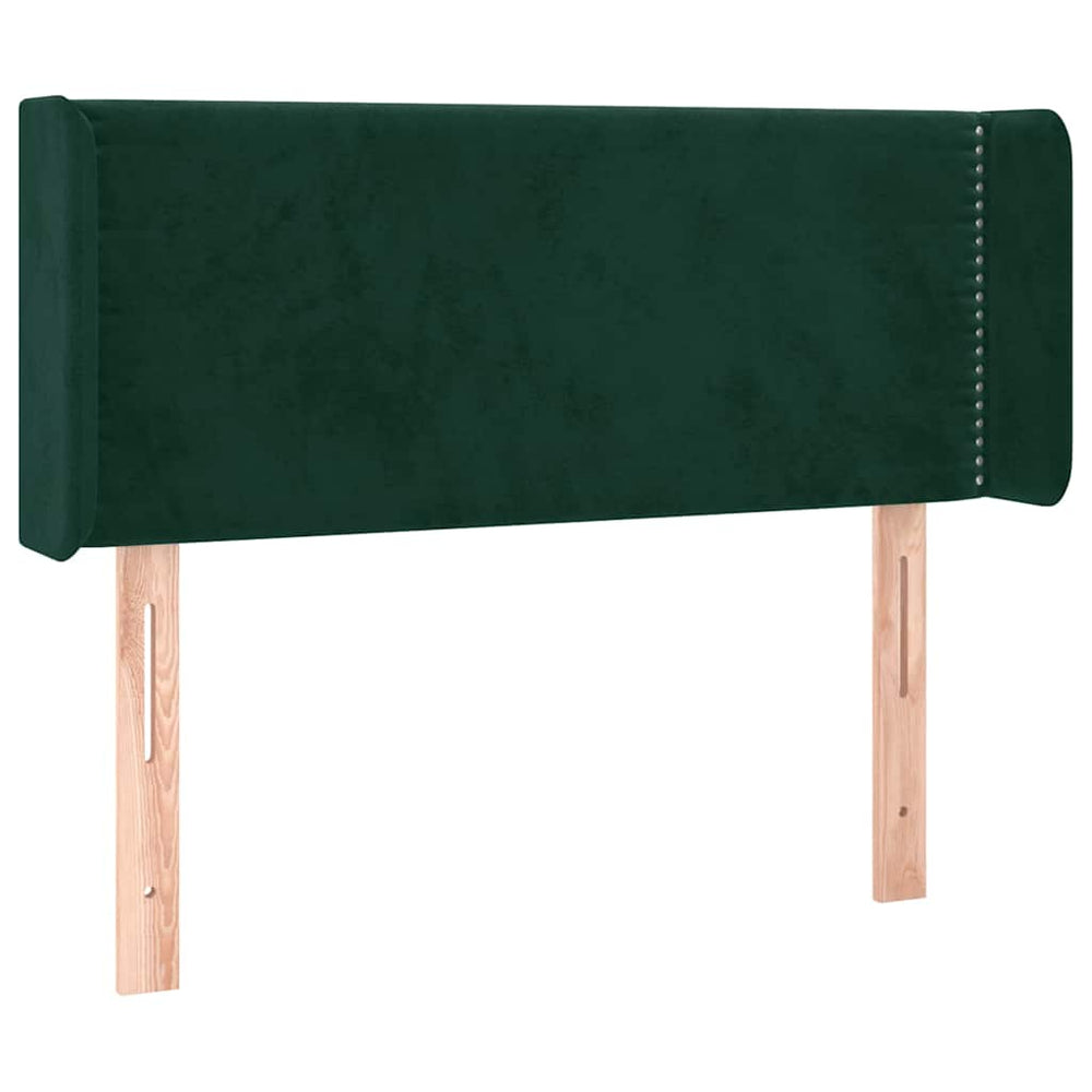 vidaXL Tête de lit à oreilles vert foncé 83x16x78/88 cm Velours