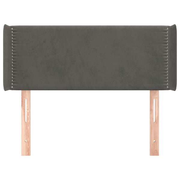 Kopfteil mit Ohren Dunkelgrau 93x16x78/88 cm Samt