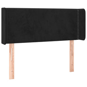 Kopfteil mit Ohren Schwarz 103x16x78/88 cm Samt