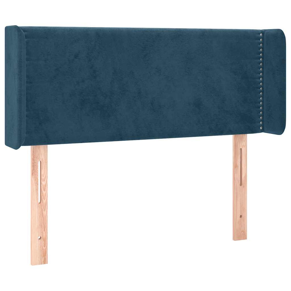 vidaXL Tête de lit à oreilles bleu foncé 103x16x78/88 cm Velours