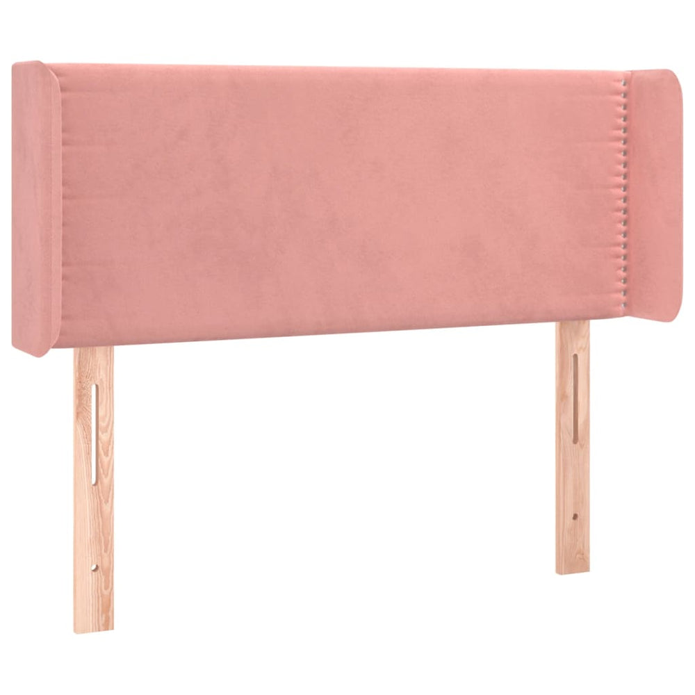 vidaXL Tête de lit à oreilles Rose 103x16x78/88 cm Velours