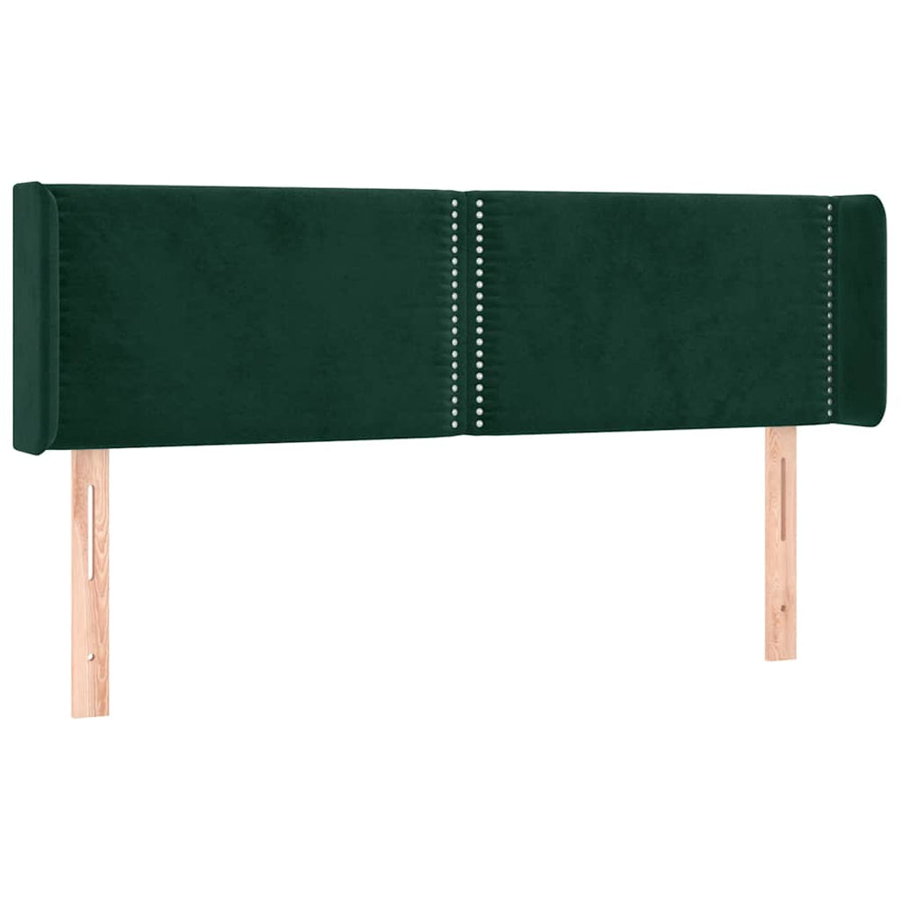 vidaXL Tête de lit à oreilles vert foncé 147x16x78/88 cm velours