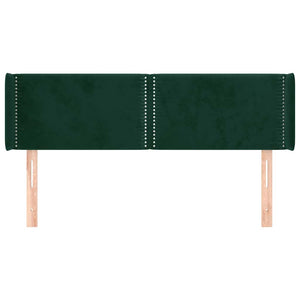 Kopfteil mit Ohren Dunkelgrün 147x16x78/88 cm Samt