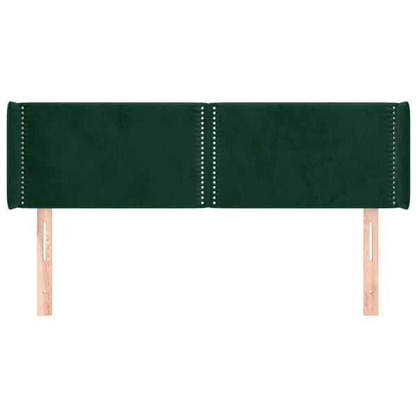 Kopfteil mit Ohren Dunkelgrün 147x16x78/88 cm Samt