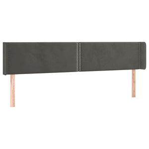 Kopfteil mit Ohren Dunkelgrau 163x16x78/88 cm Samt