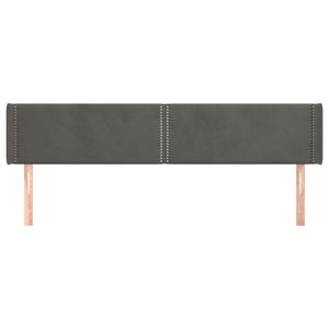 Kopfteil mit Ohren Dunkelgrau 163x16x78/88 cm Samt