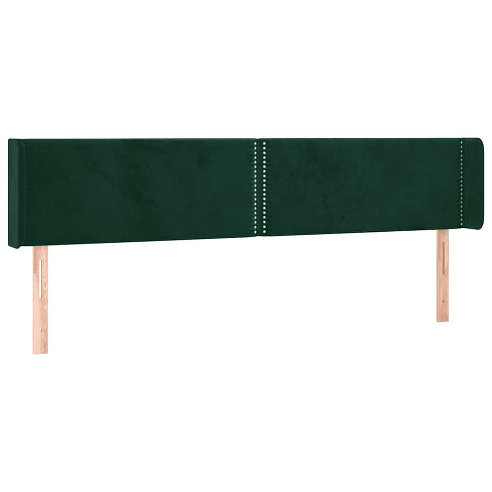 vidaXL Tête de lit à oreilles Velours vert foncé 183x16x78/88 cm
