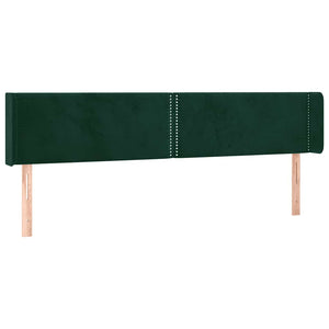 Kopfteil mit Ohren Dunkelgrün 183x16x78/88 cm Samt