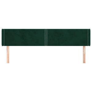 Kopfteil mit Ohren Dunkelgrün 183x16x78/88 cm Samt