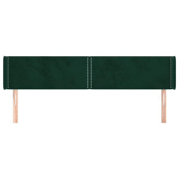 Kopfteil mit Ohren Dunkelgrün 183x16x78/88 cm Samt