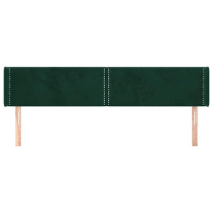 vidaXL Tête de lit à oreilles vert foncé 203x16x78/88 cm Velours