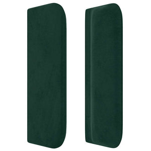 vidaXL Tête de lit à oreilles vert foncé 203x16x78/88 cm Velours