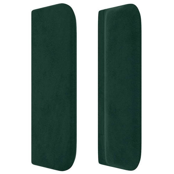 vidaXL Tête de lit à oreilles vert foncé 203x16x78/88 cm Velours