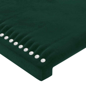 vidaXL Tête de lit à oreilles vert foncé 203x16x78/88 cm Velours