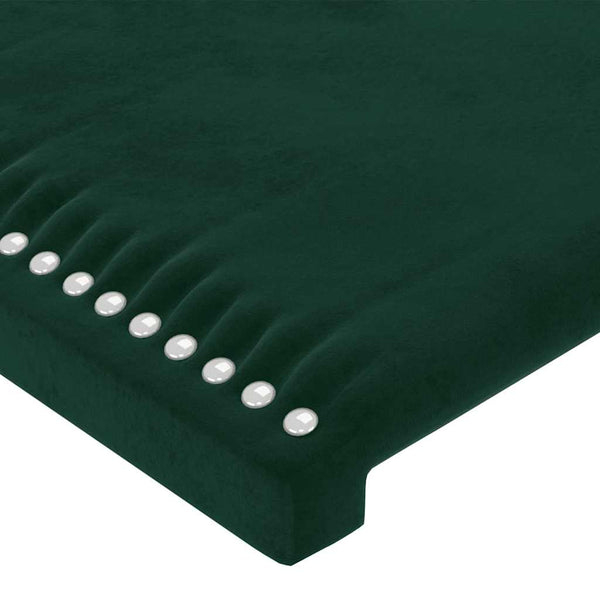 vidaXL Tête de lit à oreilles vert foncé 203x16x78/88 cm Velours